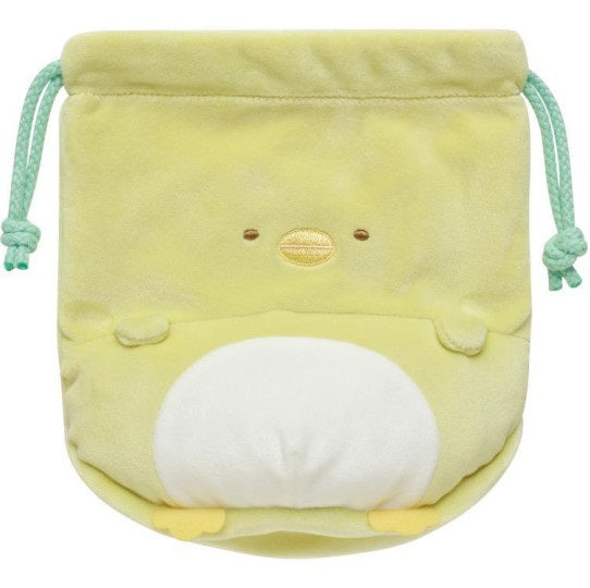 San-X Round Belly Drawstring Bag - Sumikko Gurashi - Pengin