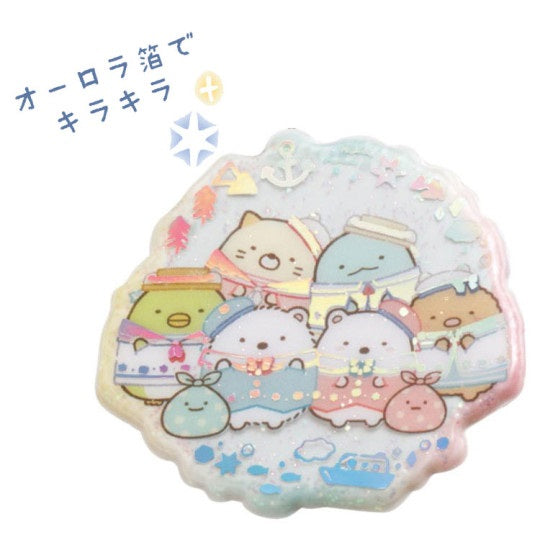 Sumikko Gurashi Glitter Puffy Stickers - Shirokuma´s Hometown Theme - Pink