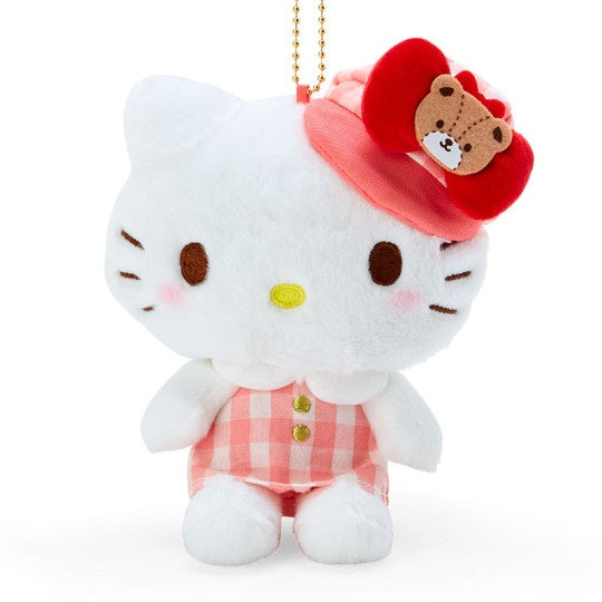 Sanrio Keychain Plush Gingham Casquette - Hello Kitty