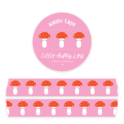 Washi Tape - Mushrooms Pink - Little Lefty Lou