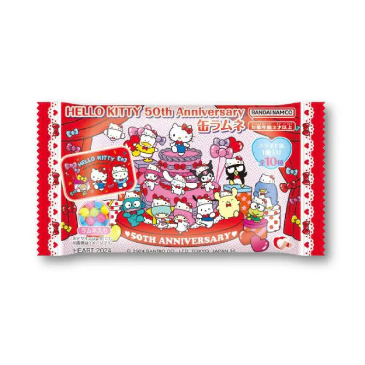 Sanrio Ramune Candy - In Bewaarblikje - Hello Kitty 50th Anniversary THT 25-9-2025