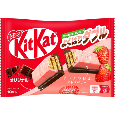 KitKat Mini Yokubari Double Original & Strawberry – Zak 9 Stuks