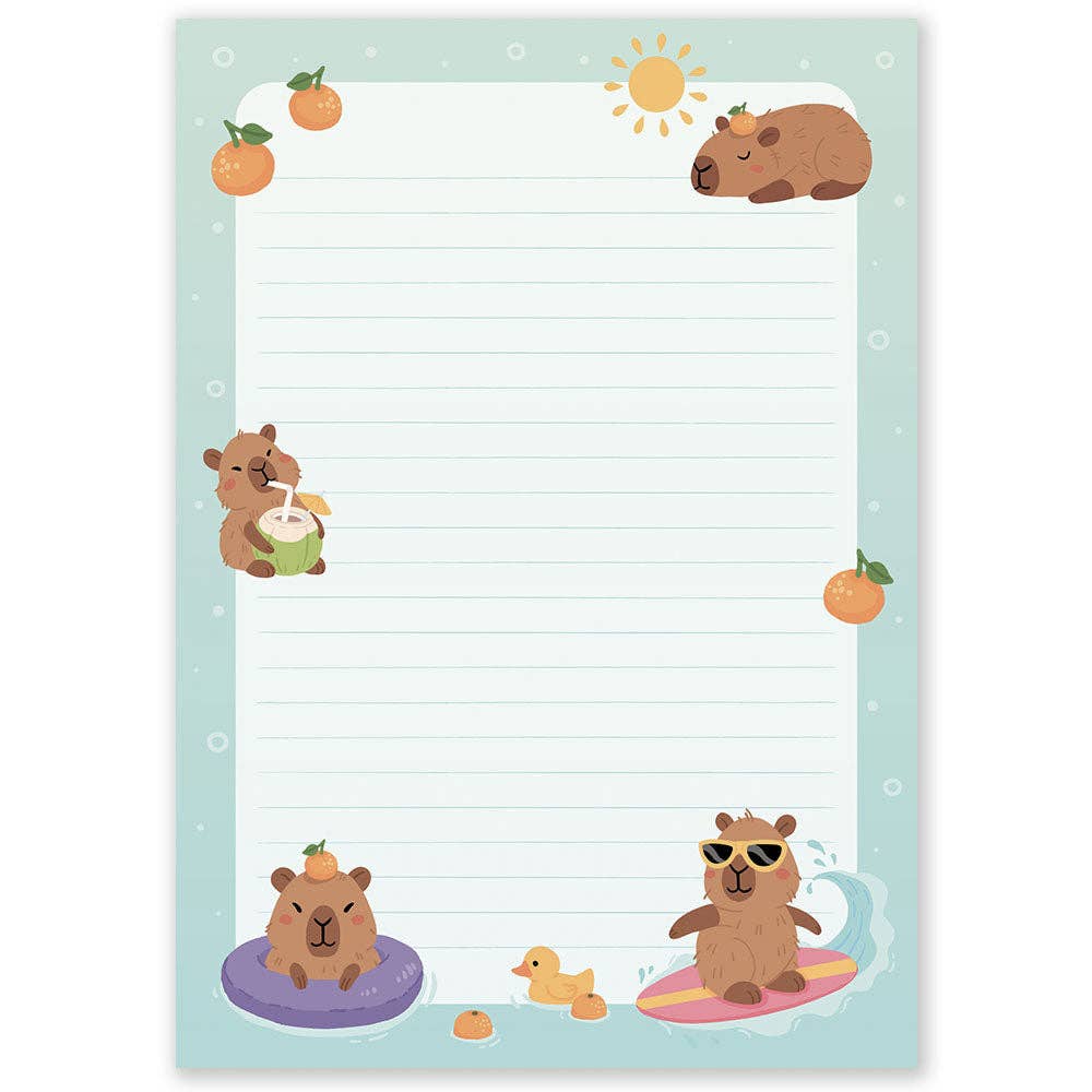 A5 Notepad - Capibara Beach Day (dubbelzijdig)