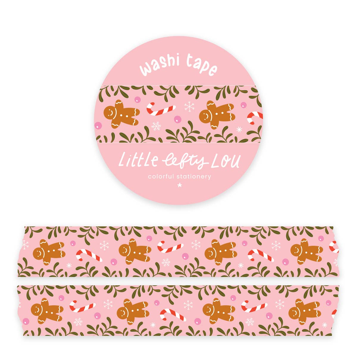 Washi Tape - Christmas Pink Gingerbread Cookies