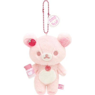 Rilakkuma Plush Keychain - Cat Public Bathhouse - Pink Korilakkuma
