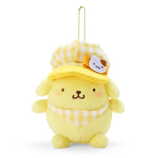 Sanrio Keychain Plush Gingham Casquette - Pompompurin