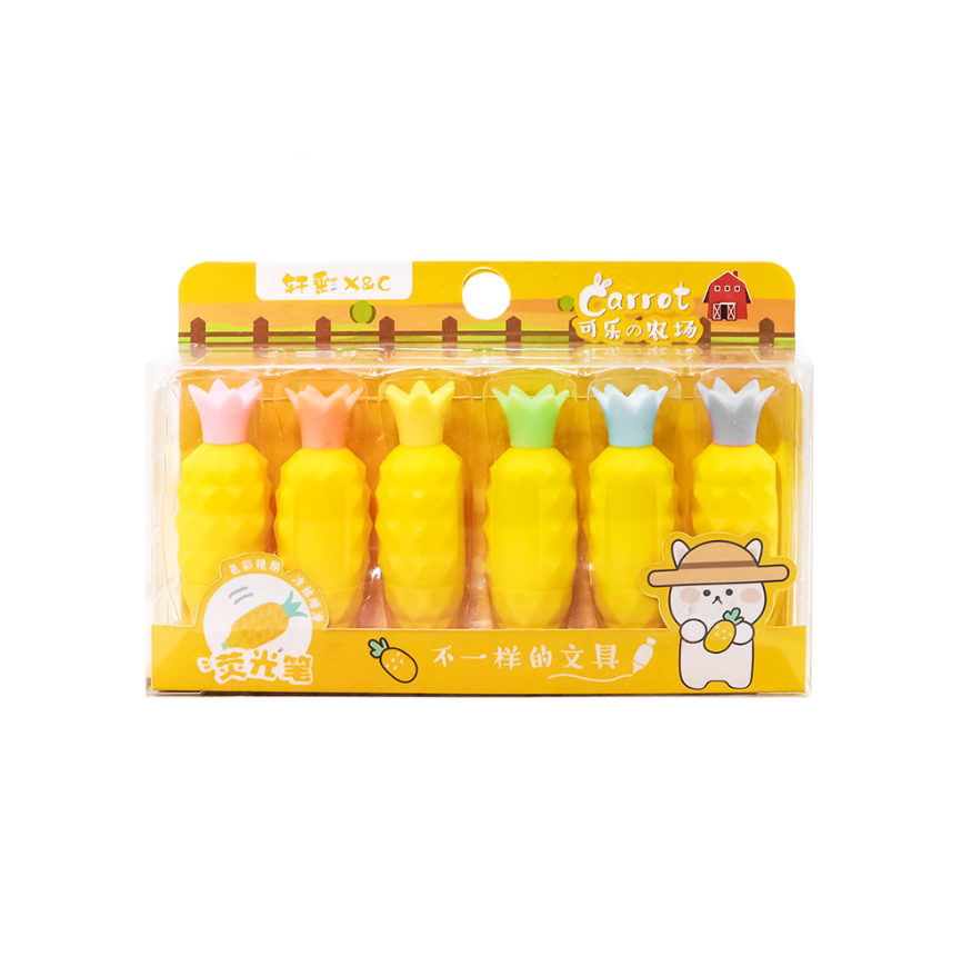 Sweet Pineapple Mini Markers - 6 Stuks