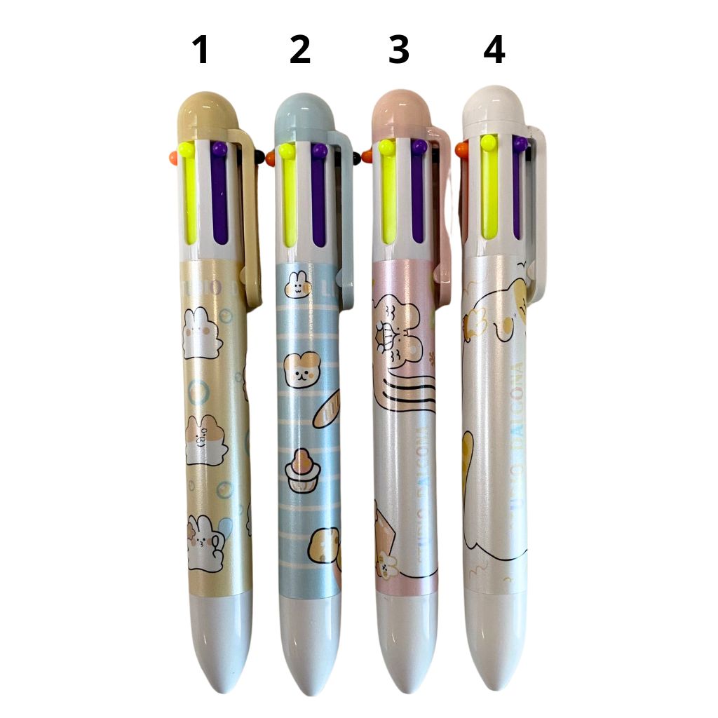 Bunny Multi Colour Pen - 6 Kleuren