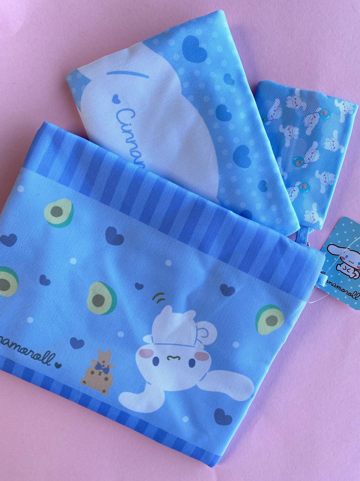 Sanrio Flat Zipper Pouch Set - Cinnamoroll