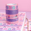 Set van 2 smalle washi tapes - Skulls & Spiders Purple Pink