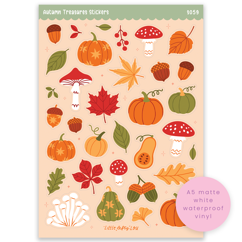 Stickervel A5 Fall Treasures - Little Lefty Lou