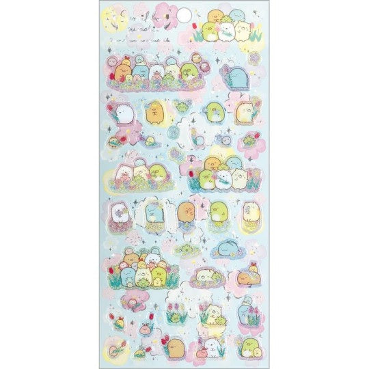 Sumikko Gurashi - Glitter Clear Stickers - Fairy Flower Garden - Blauw