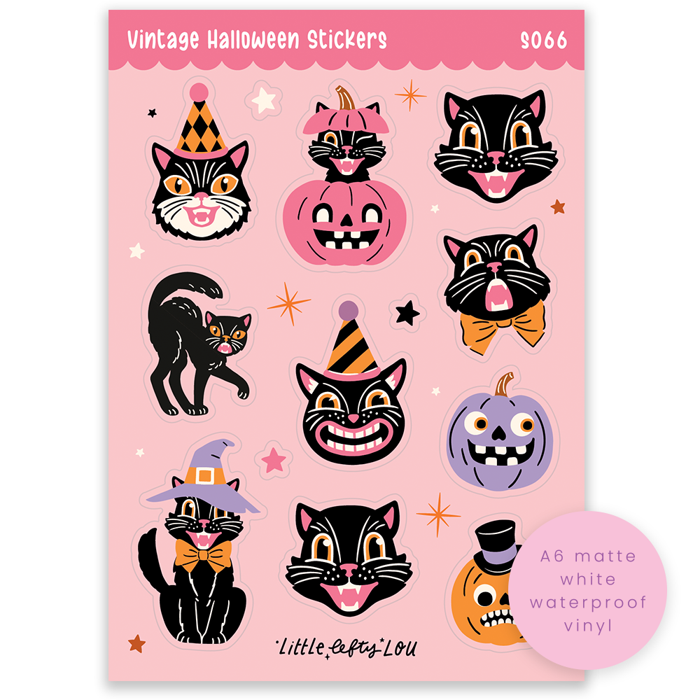 Stickervel A6 Pink Vintage Halloween - Little Lefty Lou