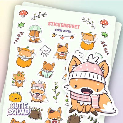 Stickervel - Foxes In Fall - CutieSquad
