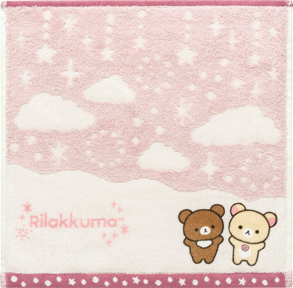 Mini Handdoekje 25 cm x 25 cm - Korilakkuma & Chairoikoguma - Sparkling Cloud