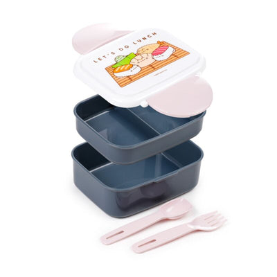 2 laags Lunchbox + Bestek - Pusheen Sushi Club