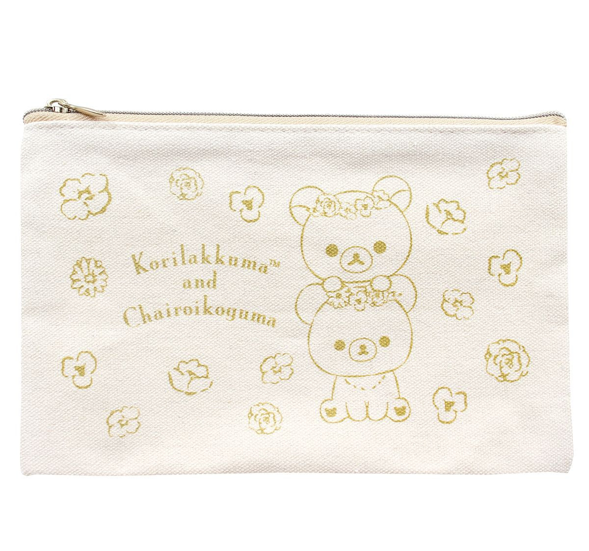 San-X Rilakkuma Flower Tea Time - Flat Canvas Pouch - Kies Je Kleur