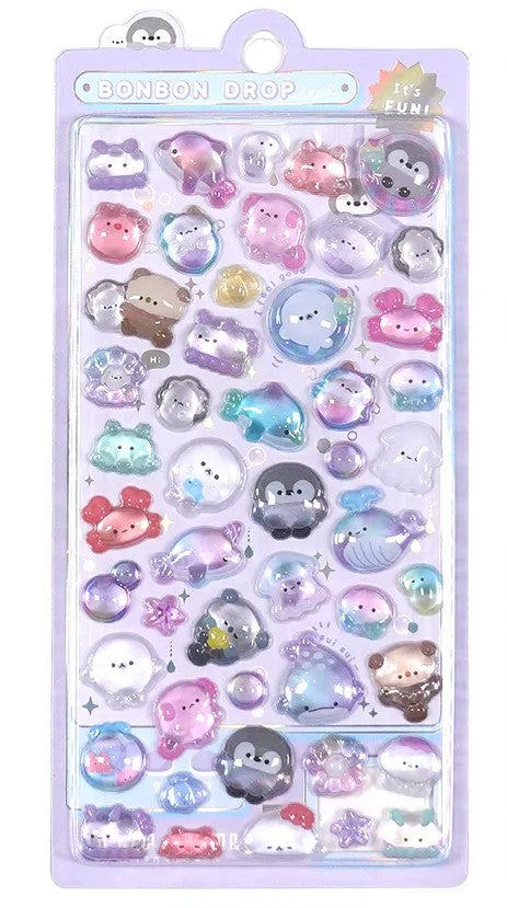 3D Bubbly Stickervel - BonBon Drop - Kies je kleur