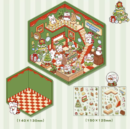 BYO Kawaii Sticker World - Christmas - DIY Sticker Scene Set