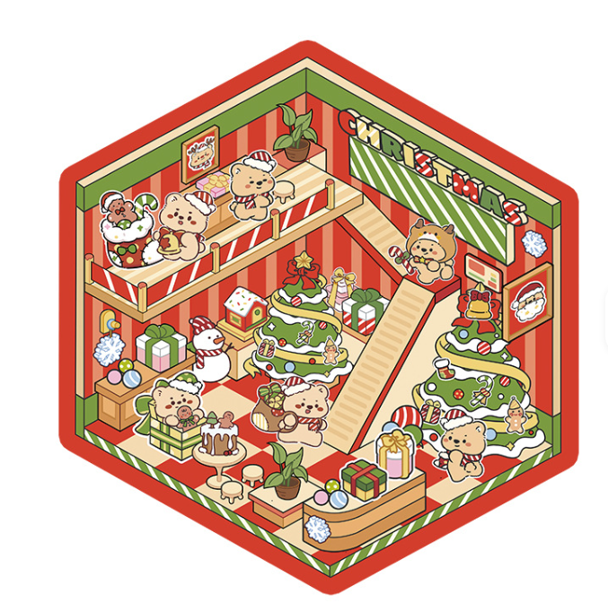 BYO Kawaii Sticker World - Christmas - DIY Sticker Scene Set