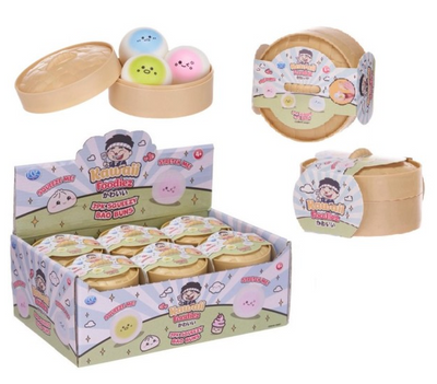 Kawaii Foodiez 3pk Squeezy Bao Buns Dumpling - 3 mini Squishies