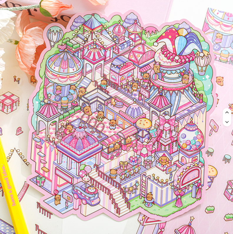BYO Kawaii Sticker World - XL Capibara World - DIY Sticker Scene Set