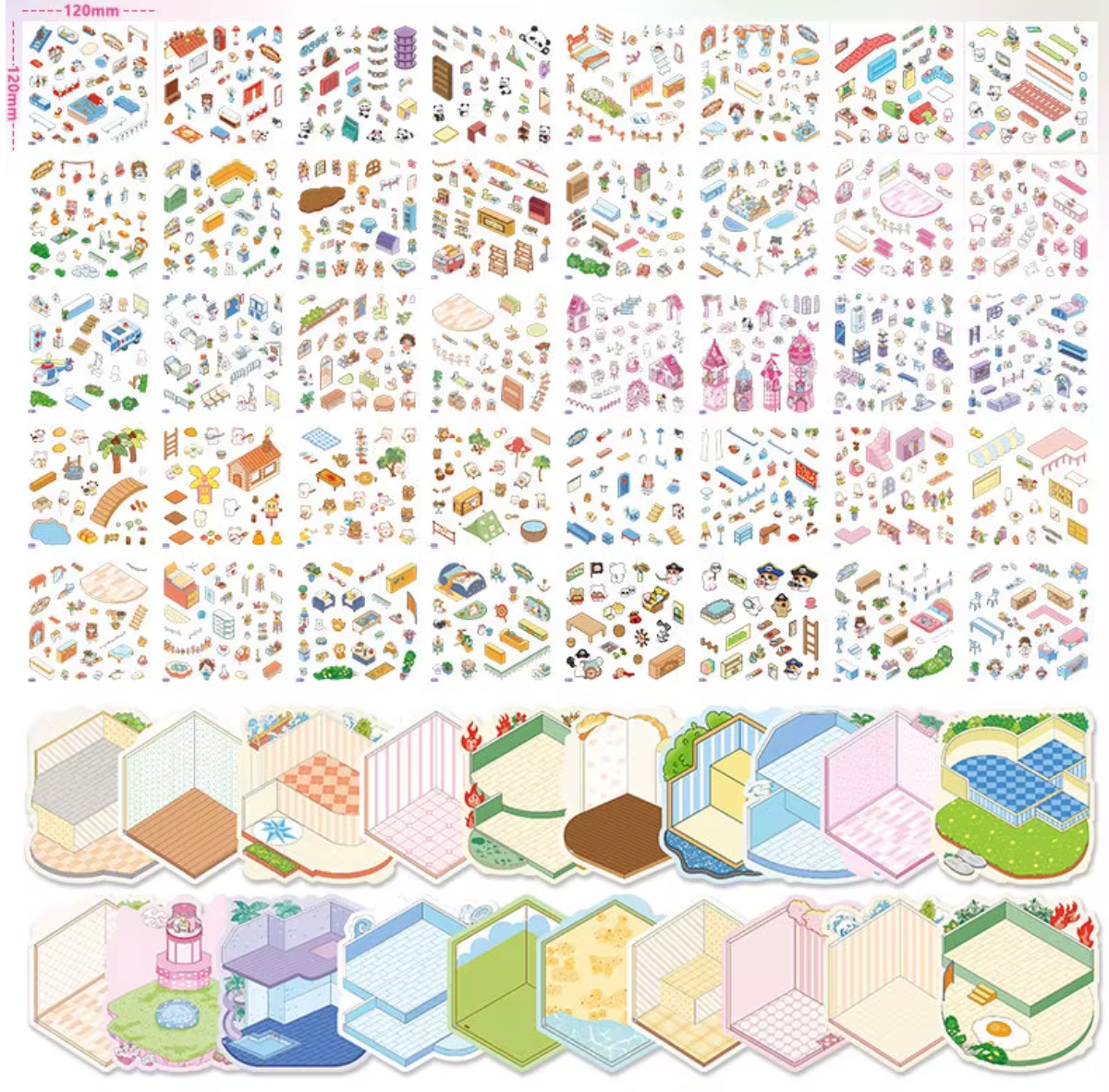 Kawaii Sticker Scene DIY Box - 60-Delig / 20-Scenes - MostCutest.nl DIY Sticker Set