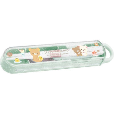 Rilakkuma Chopsticks & Spoon - in Bewaarbakje