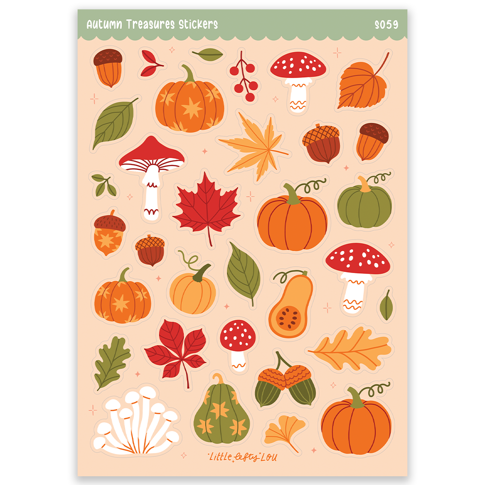 Stickervel A5 Fall Treasures - Little Lefty Lou