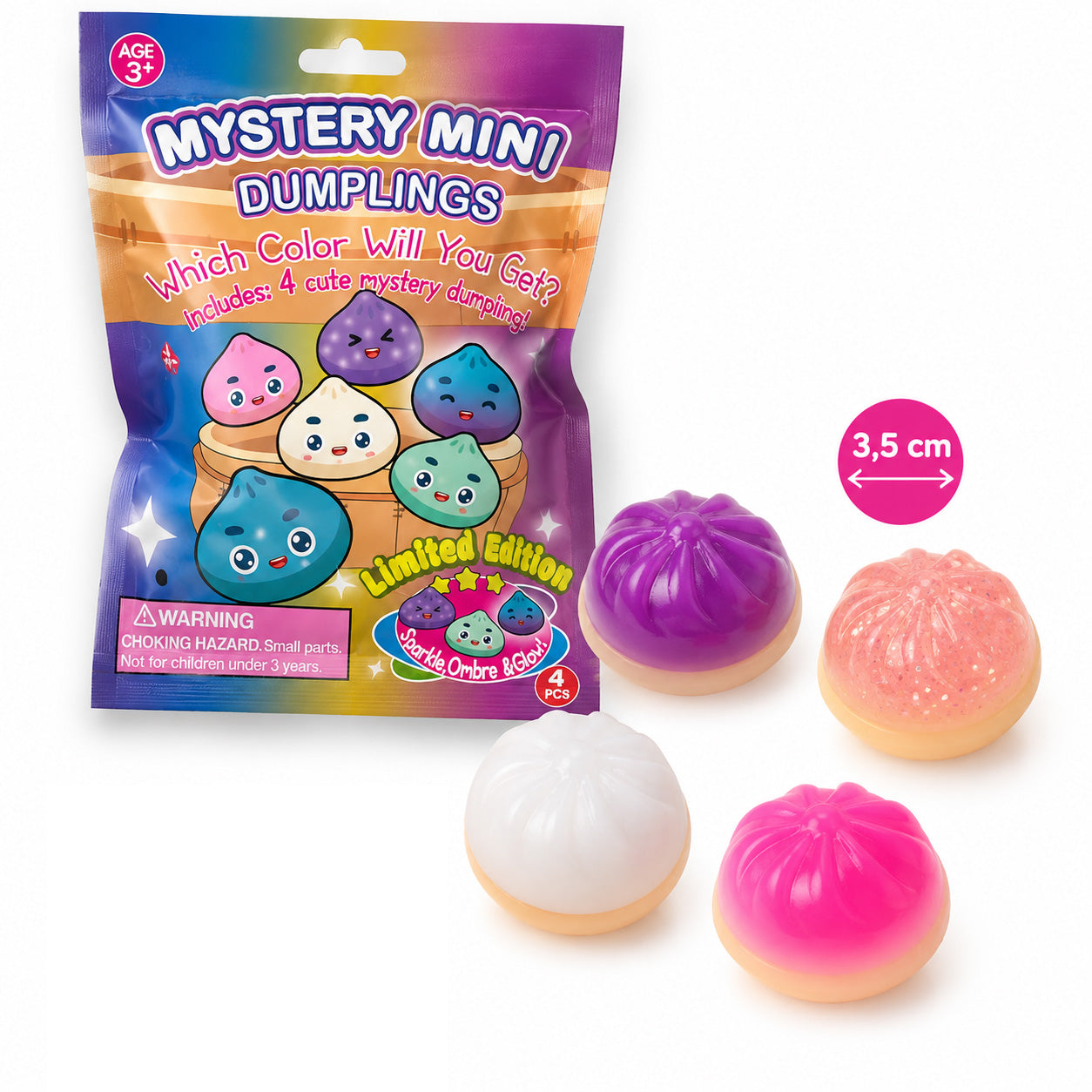Dumpling Squishy Blind Bag - 4 Surprise Jelly Mini Dumplings in een zakje