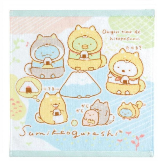 Handdoek 34 x 34 cm - Sumikkogurashi - Shiba Dog Theme