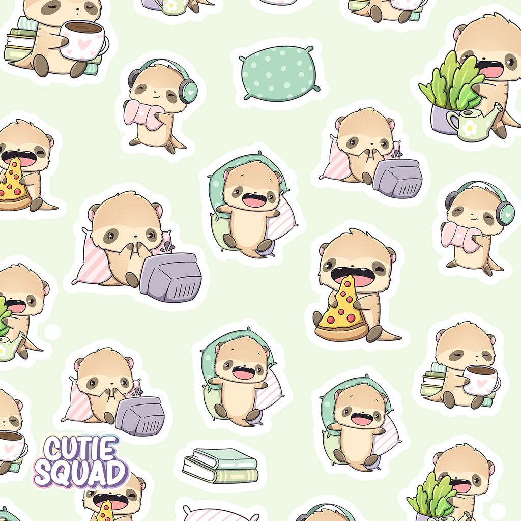 Stickervel - Meerkats Chilling - CutieSquad