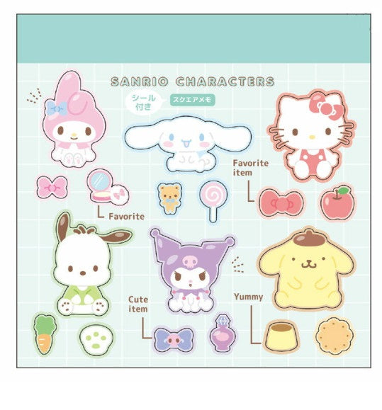 Memoblok & Sticker Sanrio - Green