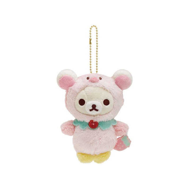 Korilakkuma Plush Keychain Bagcharm - Full of Strawberry Day