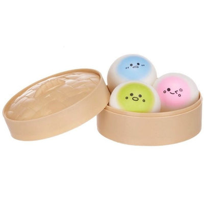Kawaii Foodiez 3pk Squeezy Bao Buns Dumpling - 3 mini Squishies