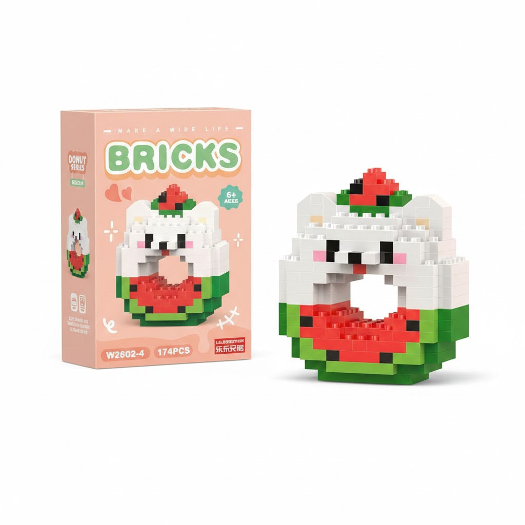 Mini Bricks - Dog Watermelon Donut