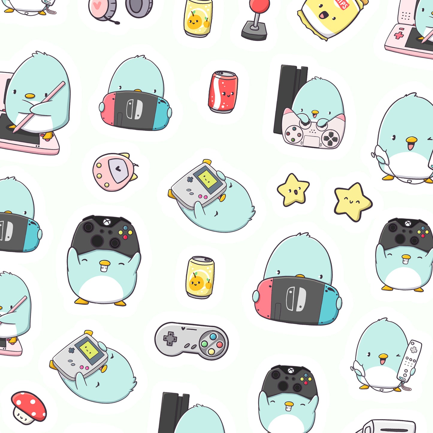 Stickervel - Penguin Gamer - CutieSquad