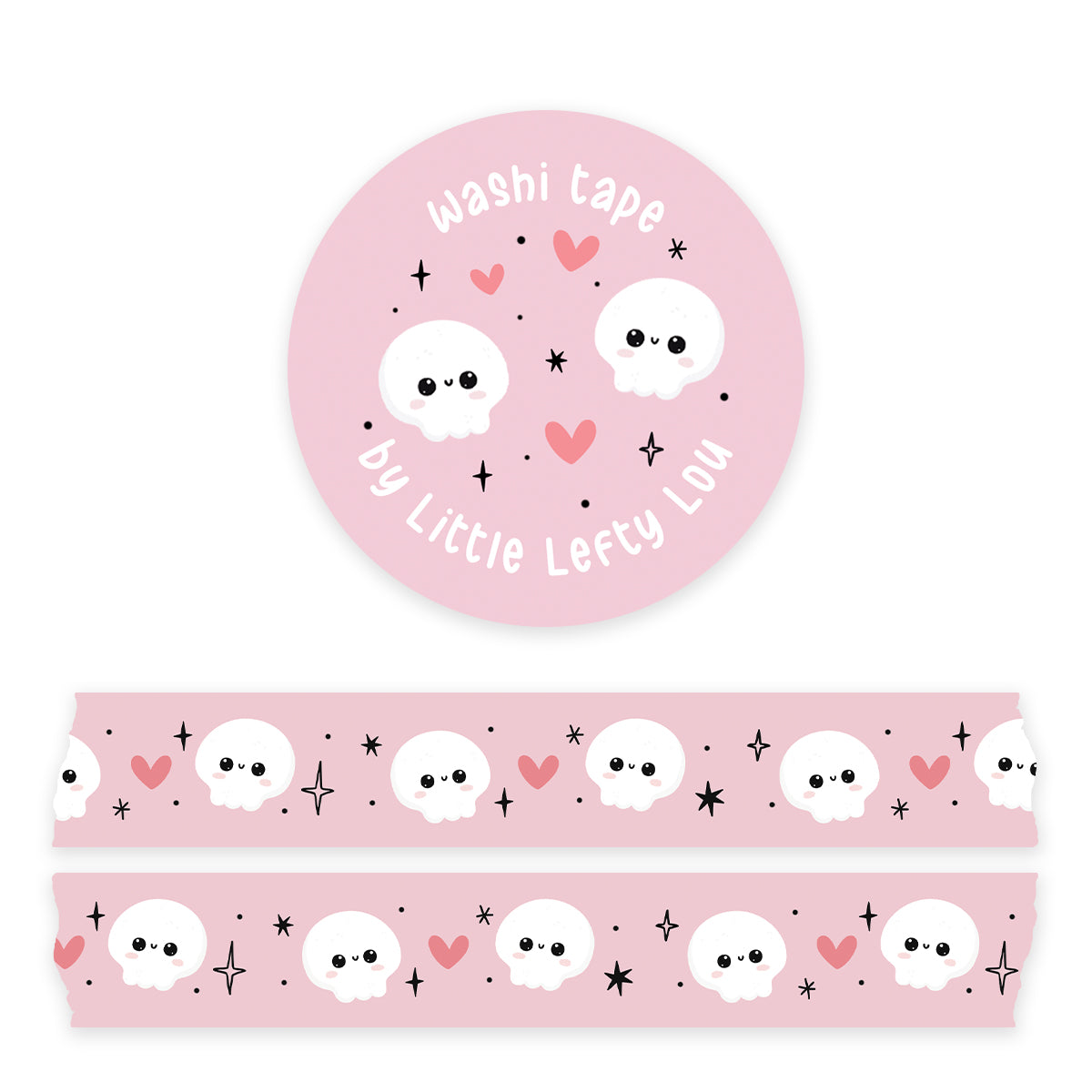 Washi Tape - Halloween Skulls Pink