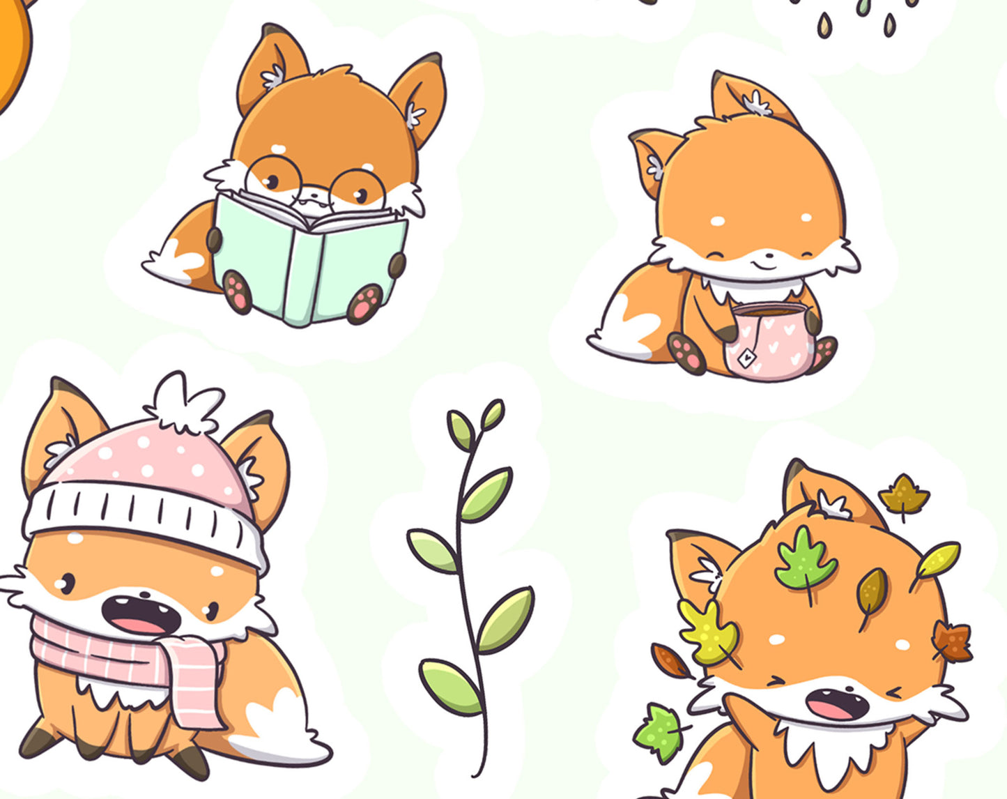 Stickervel - Foxes In Fall - CutieSquad