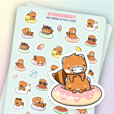 Stickervel - Red Panda Poolfloats - CutieSquad