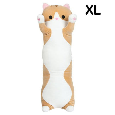 XXL Long Kawaii Cat Plush - BROWN - 80(!) cm