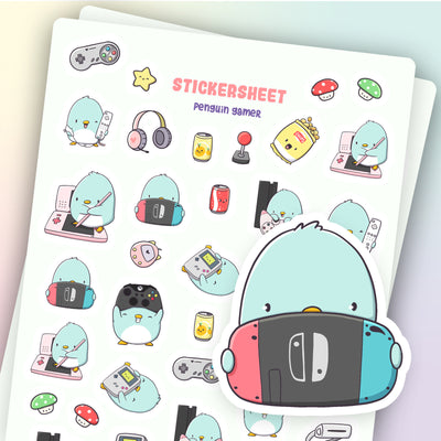 Stickervel - Penguin Gamer - CutieSquad