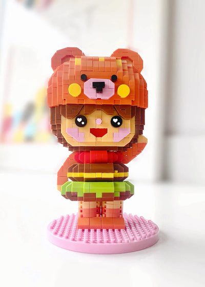 Momiji Mini Bricks - Build your own Momiji Doll - Burger Bear